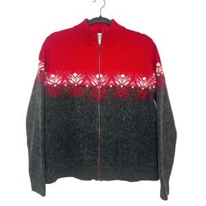 Genuine Sonoma Jean Company Vintage Wool‎ Blend Jacket Full Zip Red Long Sleeve